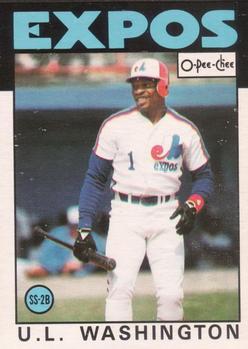 1986 O-Pee-Chee Baseball Cards 113     U.L. Washington